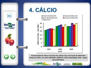 021




        Concentração de cálcio nos frutos do cultivar Fuji, em função de diferentes
      fontes de cálcio, nas safras 2007/08 a 2009/10. Fonte: (Nachtigall, 2010 - dados
                                      não publicados).
 