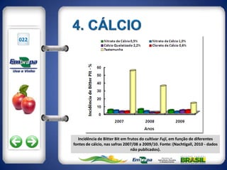 022




        Incidência de Bitter Bit em frutos do cultivar Fuji, em função de diferentes
      fontes de cálcio, nas safras 2007/08 a 2009/10. Fonte: (Nachtigall, 2010 - dados
                                      não publicados).
 