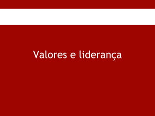 3. Aproprie-se da campanha de estabelecimento de valores 3. Aproprie-se da campanha de estabelecimento de valores Valores e liderança 