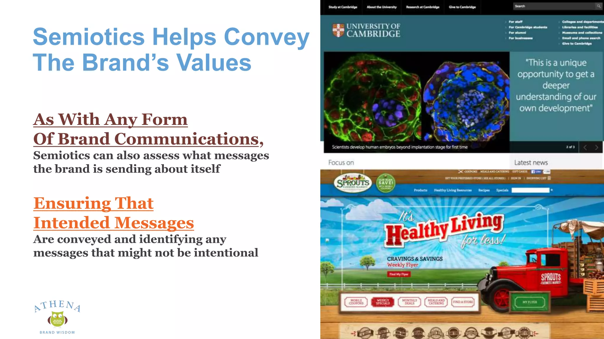 Semiotics Helps Convey
The Brand’s Values
Ensuring That
Intended Messages
Are conveyed and identifying any
messages that might not be intentional
As With Any Form
Of Brand Communications,
Semiotics can also assess what messages
the brand is sending about itself
 