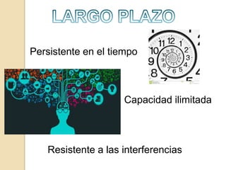Persistente en el tiempo
Capacidad ilimitada
Resistente a las interferencias
 
