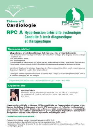 Semiologia Diagnostic Diferentiel De L Hypertension Chez Le Chat