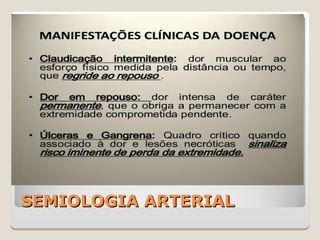 SEMIOLOGIA ARTERIALSEMIOLOGIA ARTERIAL
 