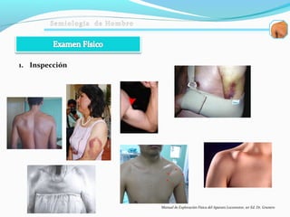 1. Inspección
Manual de Exploración Física del Aparato Locomotor, 1er Ed. Dr. Granero
 