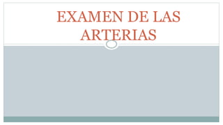 EXAMEN DE LAS
ARTERIAS
 