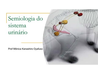 Semiologia do
sistema
urinário
Prof Mônica Kanashiro Oyafuso
 