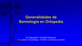 Dr. Eduardo C. Carrillo Piraquive
Ortopedista y Traumatólogo – Pontificia Universidad Javeriana
 