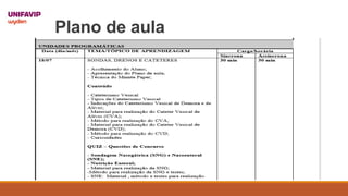 Plano de aula
 
