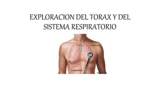 EXPLORACION DEL TORAX Y DEL
SISTEMA RESPIRATORIO
 