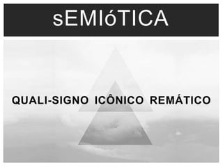 sEMIóTICA 
QUALI-SIGNO ICÔNICO REMÁTICO 
 