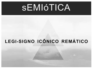 sEMIóTICA 
LEGI-SIGNO ICÔNICO REMÁTICO 
 