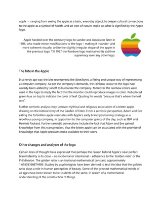 Above is an illustration trying to explain the obedience of the Apple logo to the golden ration
theory. However, because t...