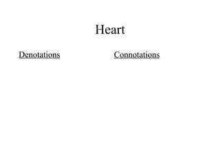 Heart
Denotations

Connotations

 
