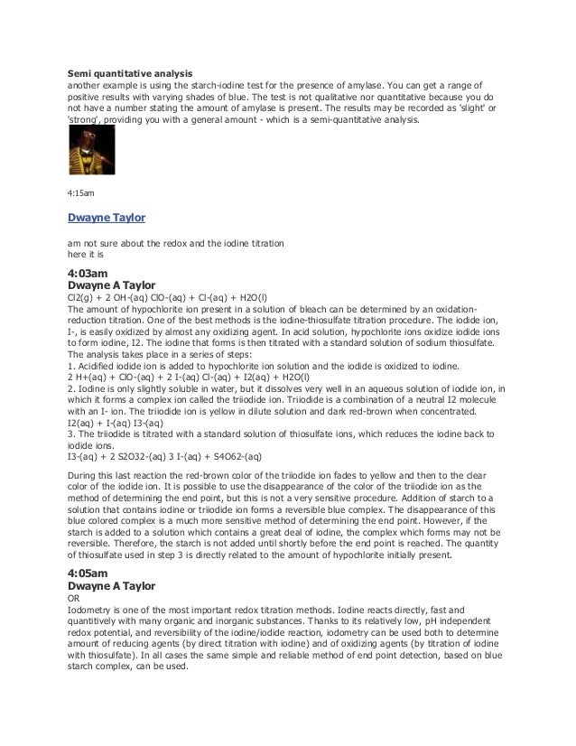 Semi Quantitative Analysis Semi Quantitative Analysis