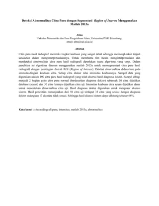 Matlab Alam Dokumen SEMIRATA 2016 - Atina | PDF