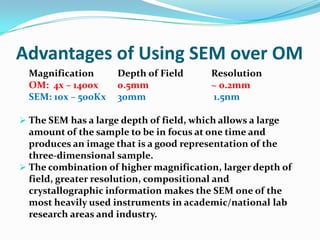 SEM Sample Preparation
 Stabilizing the specimen
- Stabilization is typically done with fixatives. Fixation
  can be achi...