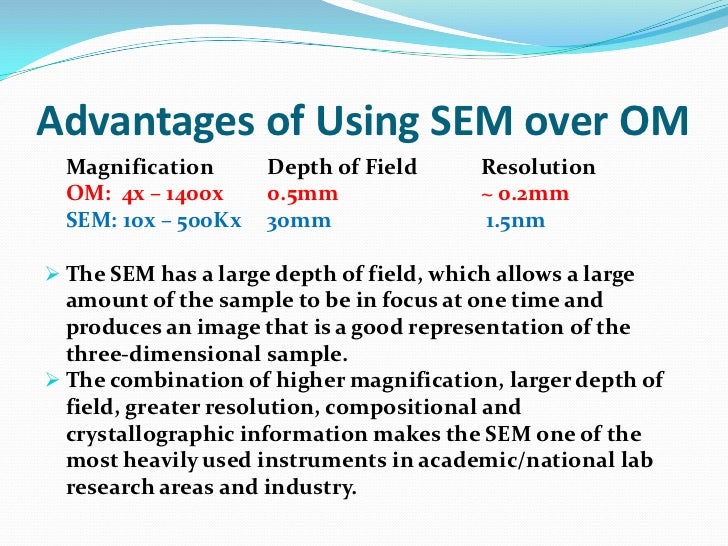 Scanning electron microscopy