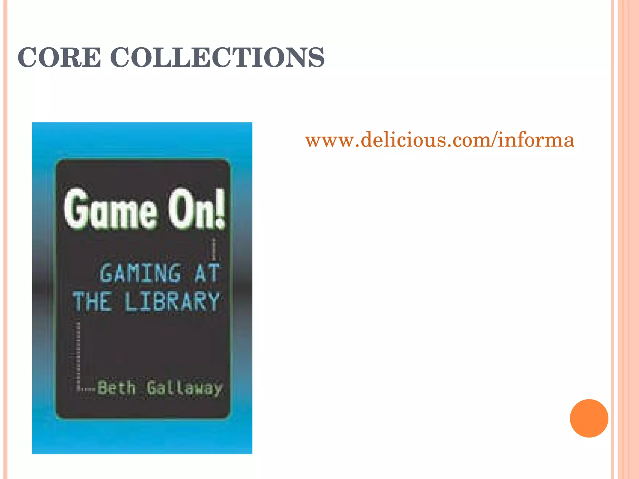 CORE COLLECTIONS www.delicious.com/informationgoddess29/corecollections   