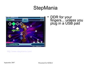 StepMania DDR for your fingers... unless you plug in a USB pad http://www.stepmania.com/   