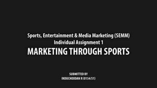 Marketing through Sports | IIM Calcutta | SEMM