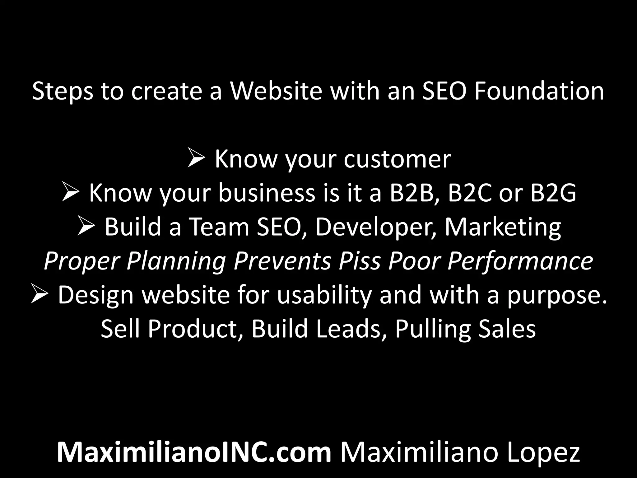 Steps to create a Website with an SEO Foundation Know your customer 