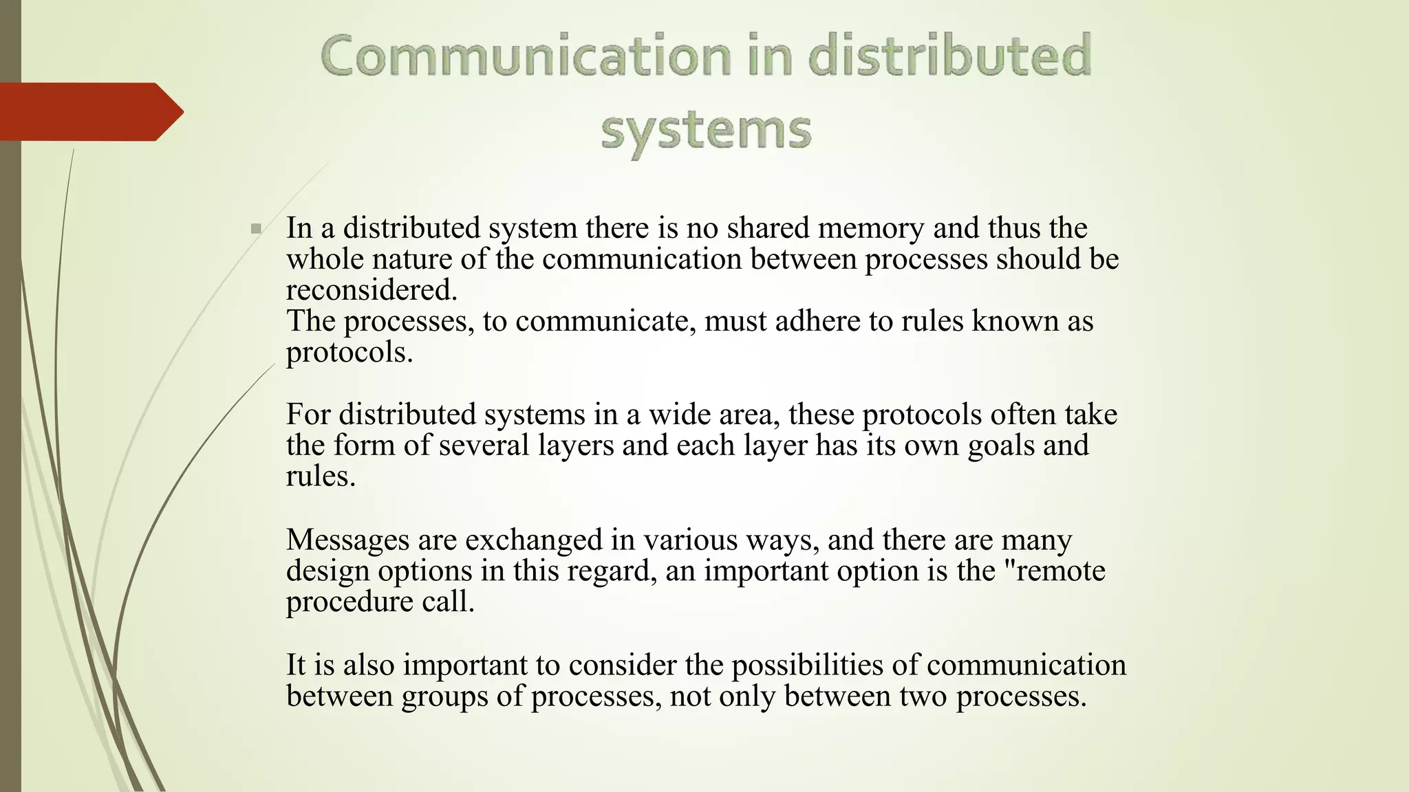 communication in distributed systems | PPT