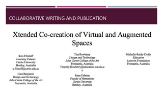 COLLABORATIVE WRITING AND PUBLICATION
 