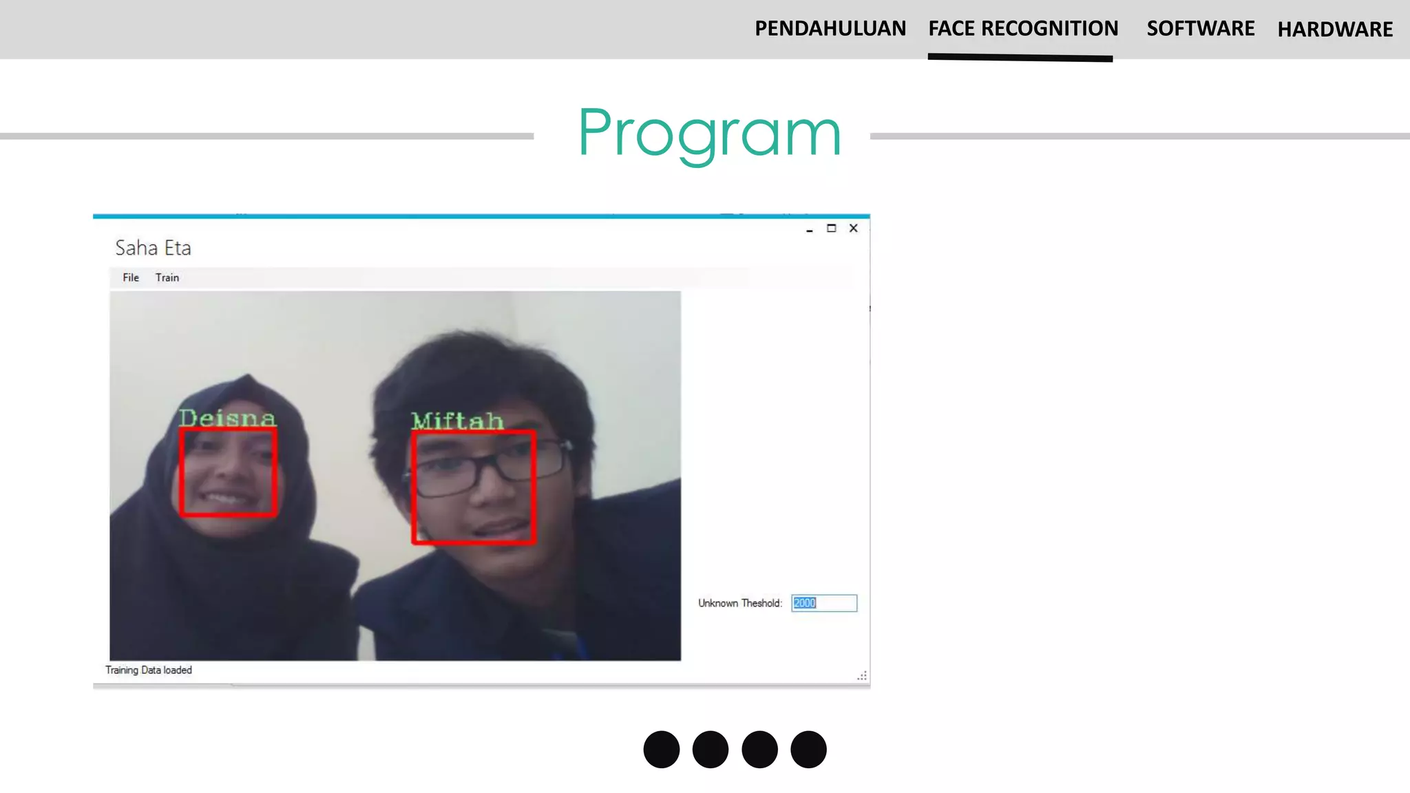 Program
PENDAHULUAN FACE RECOGNITION SOFTWARE HARDWARE
 