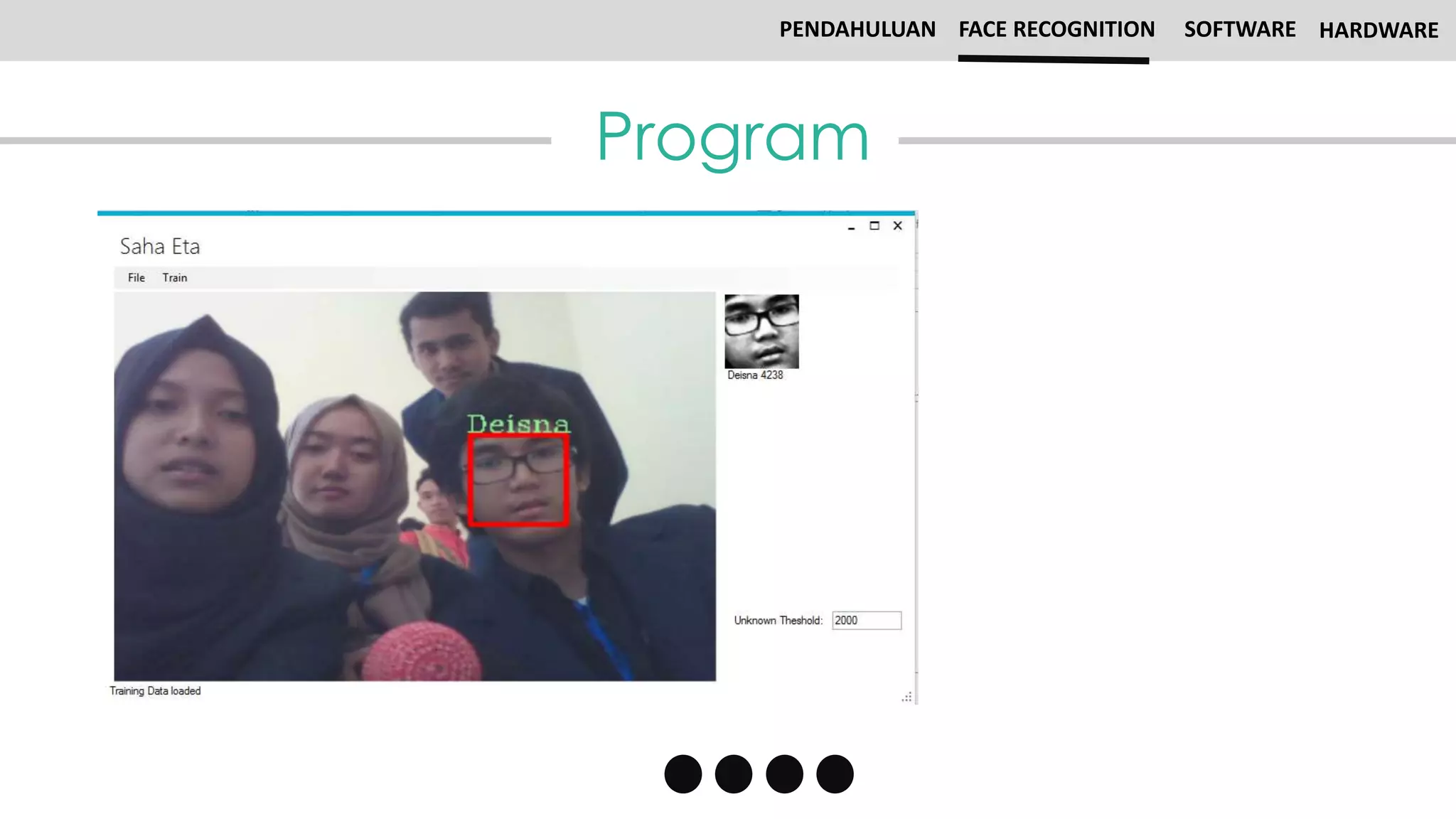 Program
PENDAHULUAN FACE RECOGNITION SOFTWARE HARDWARE
 