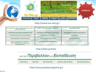 Διαδίκτυο
http://www.env-edu.gr/
http://ekke.gr/estia
http://www.peekpemagazine.gr/
 