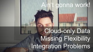 Ain‘t gonna work!
Cloud-only Data
Missing Flexibility
Integration Problems
 