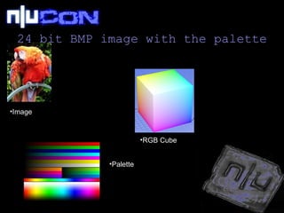 24 bit BMP image with the palette Image Palette RGB Cube Red Blue Green 