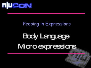 Peeping in Expressions Body Language  Micro expressions 