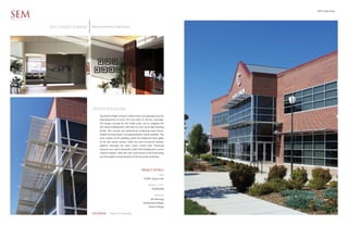 DPS Credit Union

SEM
ARCHITECTS


             DPS CREDIT UNION   Westerra Federal Credit Union




                                Traditionalism
                                     The Denver Public Schools Credit Union is incorporated into the
                                     redevelopment of Lowry Air Force Base in Denver, Colorado.
                                     The design concept for the credit union was to integrate the
                                     old school building feel, with that of a new up to date banking
                                     facility. This concept was achieved by combining classic forms,
                                     traditional fenestration, and appropriately scaled materials. The
                                     entry feature of the building recalls the traditional brick gable
                                     of the old school houses, while the new horizontal window
                                     patterns articulate the more classic school look. Oversized
                                     masonry was used to bring the scale of the building into a more
                                     cohesive design, while the color and texture of the brick bring
                                     out the quality and permanence of the financial institution.




                                                                               PROJECT DETAILS
                                                                                                 SIZE
                                                                                 34,000 Square Feet

                                                                                      PROJECT COST
                                                                                          $3,800,000

                                                                                            SERVICES
                                                                                        Site Planning
                                                                                 Architectural Design
                                                                                      Interior Design


                                LOCATION       Denver Colorado
 