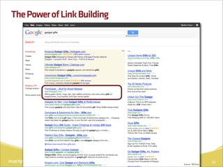 The Power of Link Building




                             Source: SEOmoz
                                              39
 