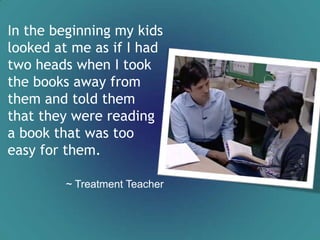 Have individualized reading instruction that is tailored to each student’s needsWhat are the steps?Find BooksOrganize a Classroom LibraryPlan Book HooksIdentify Student NeedsHelp Students Select BooksEmbed Strategy Instruction in Individualized Conferences