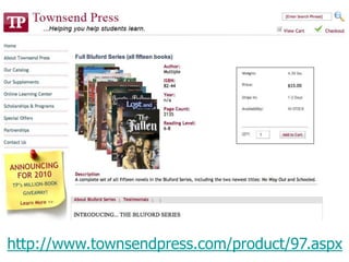 Online Book ResourcesShelfarihttp://www.shelfari.com/Google BooksA Bookshelf Developed by Dr. B. HousandShmoophttp://www.shmoop.com