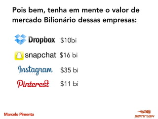 Marcelo Pimenta
Pois bem, tenha em mente o valor de
mercado Bilionário dessas empresas:
$10bi
$16 bi
$35 bi
$11 bi
 