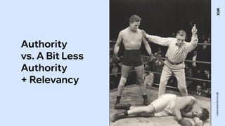 @mordyoberstein
Authority
vs. A Bit Less
Authority
+ Relevancy
 