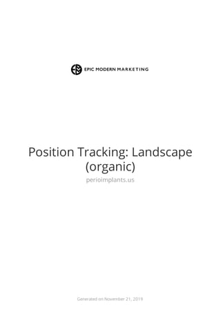 Position Tracking: Landscape
(organic)
perioimplants.us
Generated on November 21, 2019
 