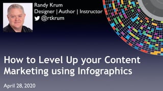 April 28, 2020
How to Level Up your Content
Marketing using Infographics
Randy Krum
Designer | Author | Instructor
@rtkrum
 