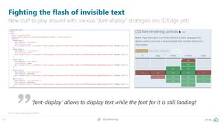 42 @peakaceag pa.ag
Fighting the flash of invisible text
New stuff to play around with: various “font-display” strategies ...