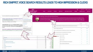 Confidentialwww.milestoneinternet.com | 1-408-200-2211
RICHSNIPPET,VOICESEARCHRESULTSLEADSTOHIGHIMPRESSION&CLICKS
 