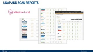 Confidentialwww.milestoneinternet.com | 1-408-200-2211
UNAPANDSCANREPORTS
Milestone Local
 