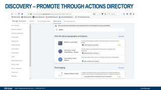 Confidentialwww.milestoneinternet.com | 1-408-200-2211
DISCOVERY –PROMOTE THROUGHACTIONS DIRECTORY
 