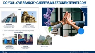 Confidentialwww.milestoneinternet.com | 1-408-200-2211 @MILESTONEMKTG
DOYOU LOVE SEARCH?CAREERS.MILESTONEINTERNET.COM
 