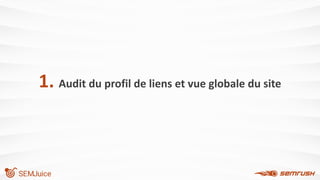 1. Audit du profil de liens et vue globale du site
 