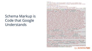 Schema Markup is
Code that Google
Understands
 