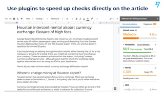 Use plugins to speed up checks directly on the article
 