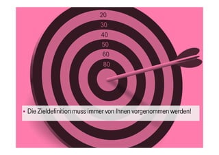 Die Zieldefinition muss immer von Ihnen vorgenommen werden!Die Zieldefinition muss immer von Ihnen vorgenommen werden!Die Zieldefinition muss immer von Ihnen vorgenommen werden!Die Zieldefinition muss immer von Ihnen vorgenommen werden!
 